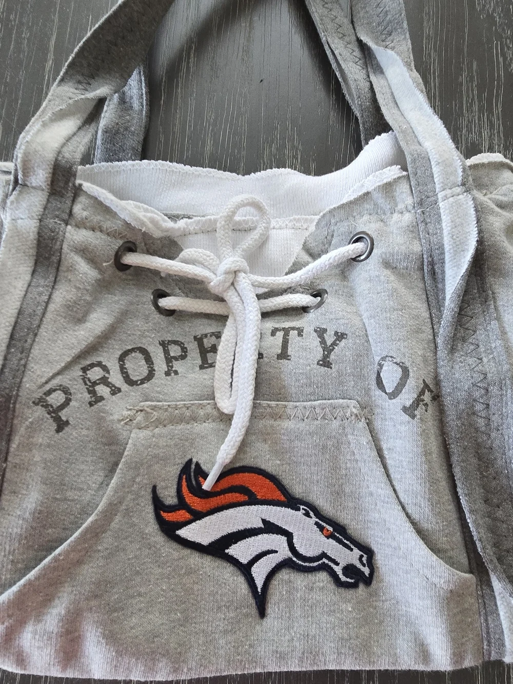Little Earth Gray and Orange Broncos Logo Hobo Bag